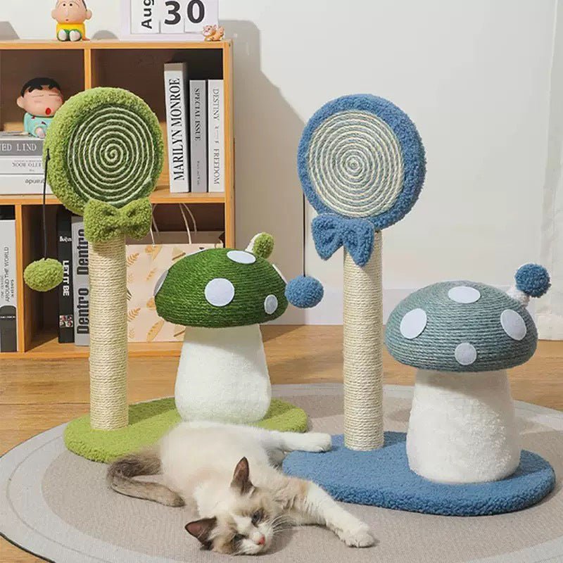 Mushroom Cat Tree Cute Sisal Cat Scratcher Post for Cats