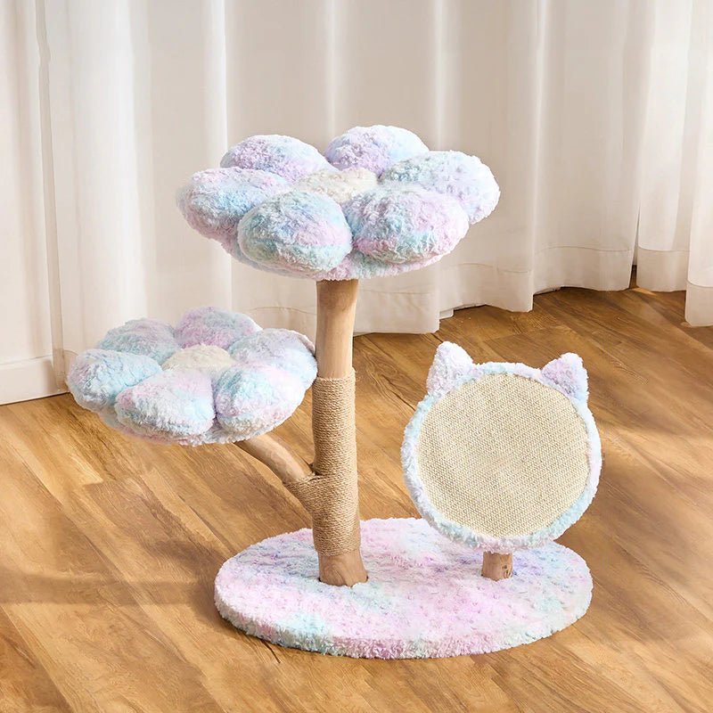 Purple Flower Cat Tree | Real Wood Series