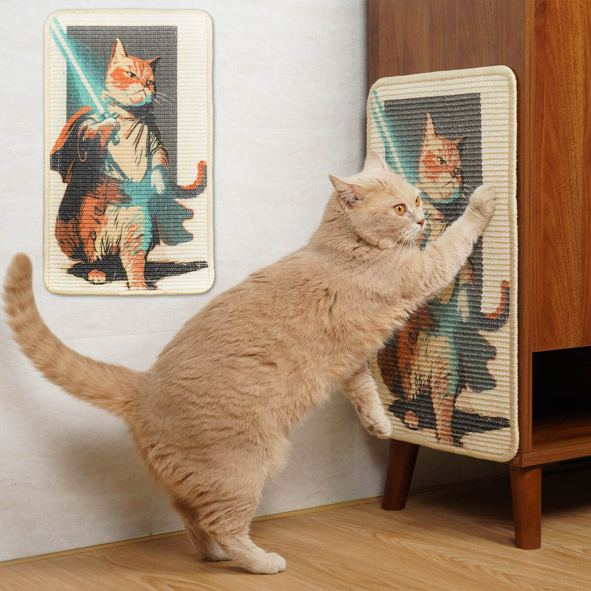 Sisal Cat Scratching Mat For Sofa (Lightsaber Cat)