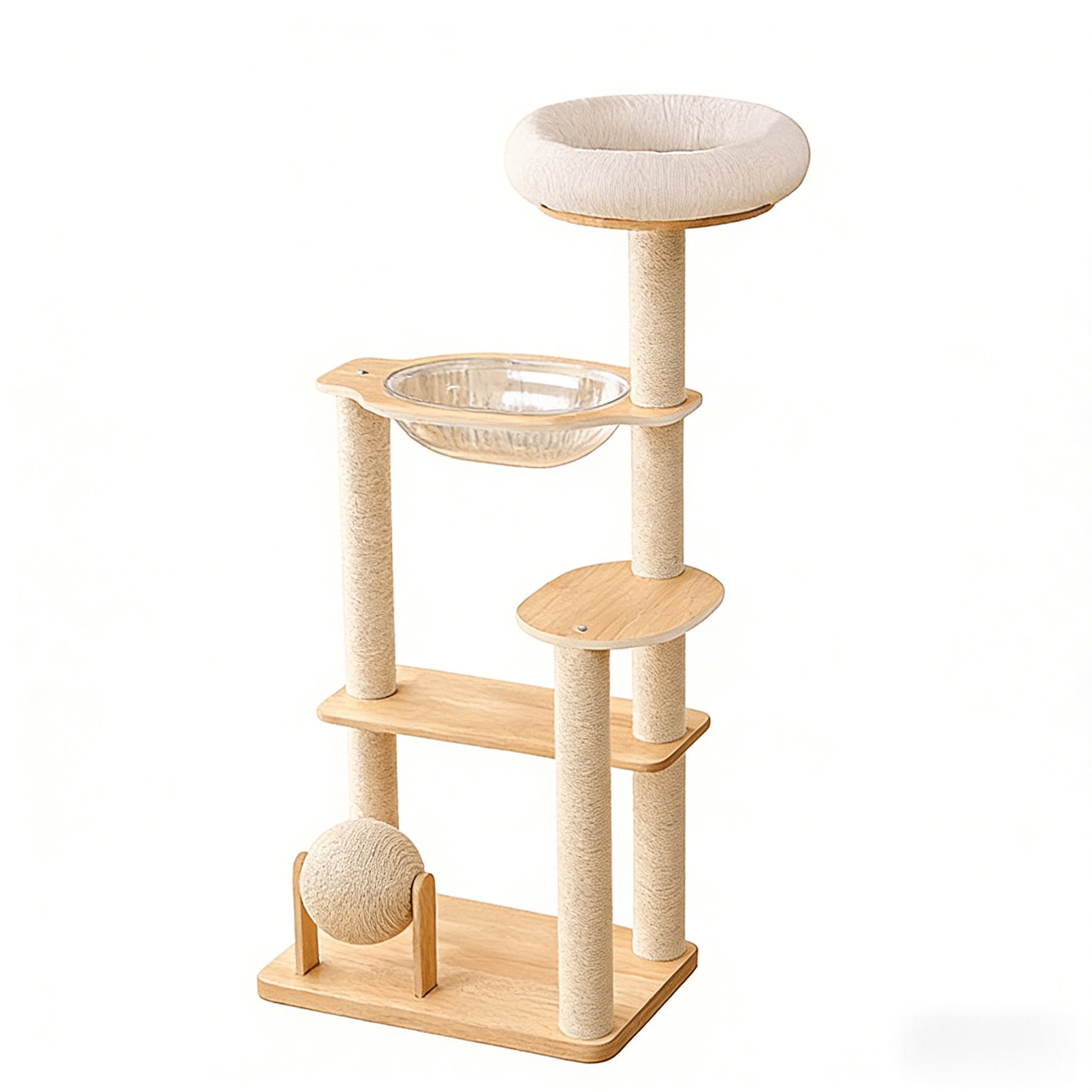 Modern Solid Wood Cat Trees For Large Cats | Oak W3