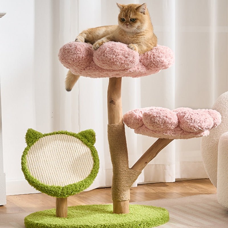 Stunning Pink Flower Cat Tree Pink Cat Tree | Real Wood Series